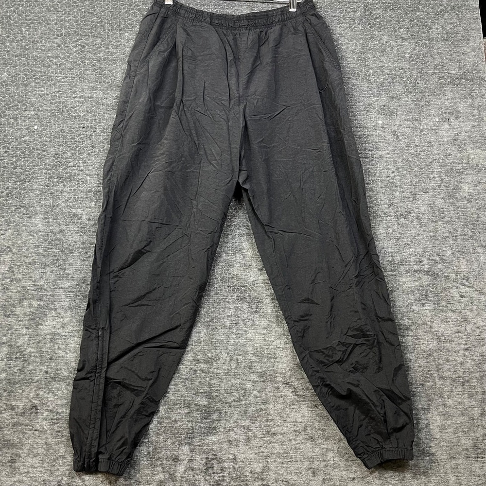 Vintage Nike Track Pants Men's Black Swoosh Elastic Waist Lightweight Joggers